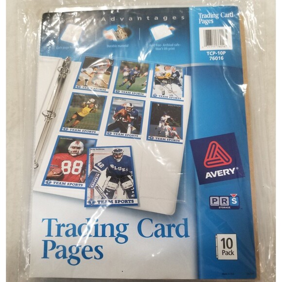Avery trading card pages 10 pages 9 per page nos TCP-10P 76016 single package - Picture 1 of 2